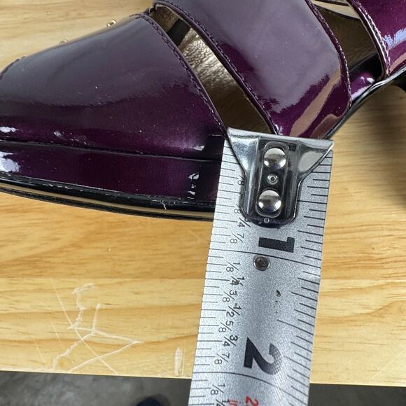 Sofft Sandal Size 8.5M Purple Patent Caged Zip Block Heel Bootie Dress Shoe - Picture 11 of 11